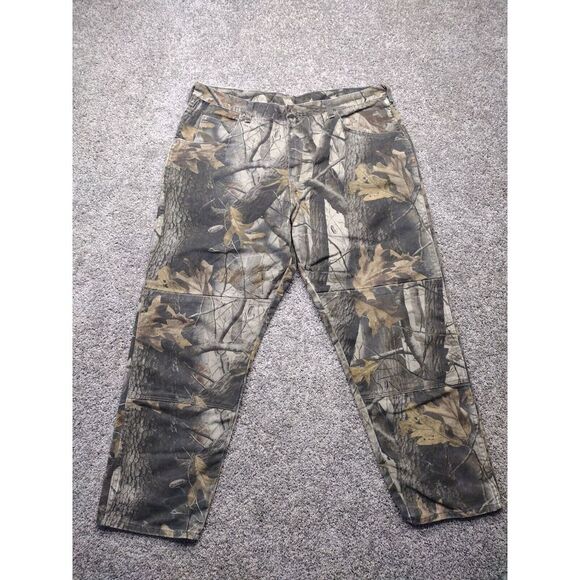 Vintage Wrangler real tree pants double knee camouflage zipper / size 40 x 30
